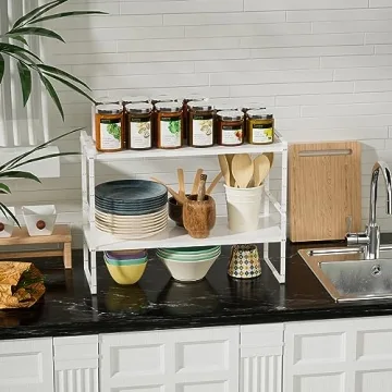 WEJIPP Adjustable Expandable Cabinet Shelf for Organization