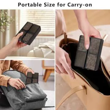 FYY Daily Pill Organizer,7 Compartments Portable Pill Case Travel Pill Organizer,[Folding Design] Large Pill Box for Purse Pocket to Hold Vitamins,Cod Liver Oil,Supplements and Medication-Clear Black