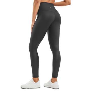 CRZ YOGA Butterluxe Matte Faux Leather Leggings for Women 28" - High Waisted Stretch Ankle Leather P...