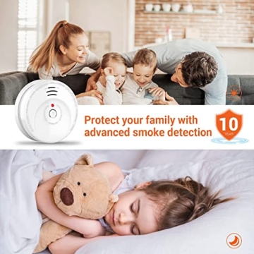 Jemay Smoke Detector with Photoelectric Technology