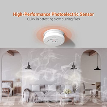 Jemay Smoke Detector with Photoelectric Technology