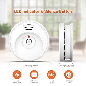 Jemay Smoke Detector with Photoelectric Technology