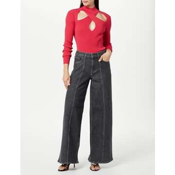 The Drop Women's Frida Relaxed Fit Jeans, Faded Carbon, 35, Plus Size