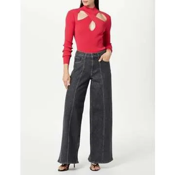 The Drop Women's Frida Relaxed Fit Jeans, Faded Carbon, 35, Plus Size