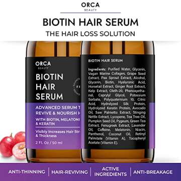 Biotin Hair Growth Serum, Biotin for Hair Growth Oil, Biotin Hair Oil - Biotin Oil, Natural DHT Bloc...