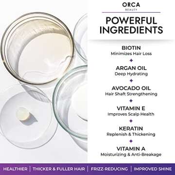 Biotin Hair Growth Serum, Biotin for Hair Growth Oil, Biotin Hair Oil - Biotin Oil, Natural DHT Blocker Hair Serum for Hair Growth, Anti-Thinning Liquid Biotin Hair Growth Serum Women (2oz)