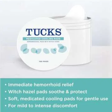 Tucks Medicated Hemorrhoid Cooling Pads. 100 Pads Each (Pack of 2)