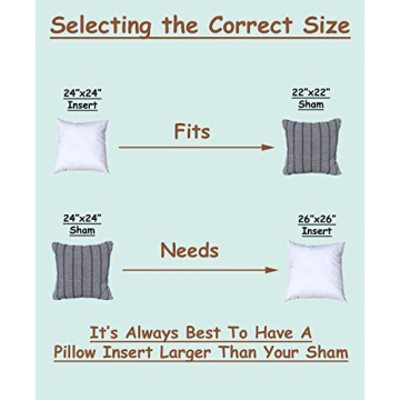 Pillowflex 24x24 Synthetic Down Pillow Insert for Comfort