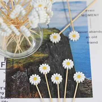 Daisy Cocktail Picks Springtime Floral Toothpicks for Appetizers