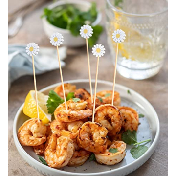 Daisy Cocktail Picks Springtime Floral Toothpicks for Appetizers