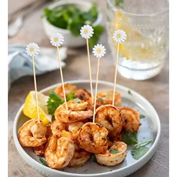Daisy Cocktail Picks Springtime Floral Toothpicks for Appetizers