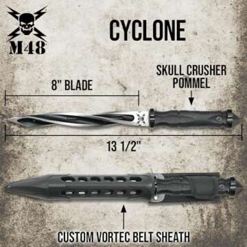 M48 Spiral Knife - Tactical Fixed Blade Dagger with Vortec Sheath