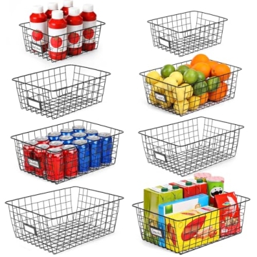 8 Set Extra Large Wire Baskets for Organizing - Versatile Storage Solutions
