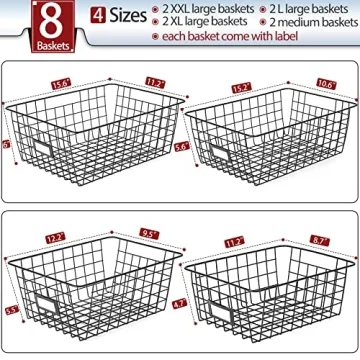 Extra Large Wire Baskets - Ideal for Organizing Spaces