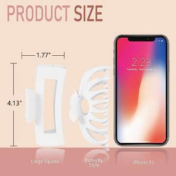 LuSeren Hair Clip, 8pcs Jumbo Durable Matte Clips for Women