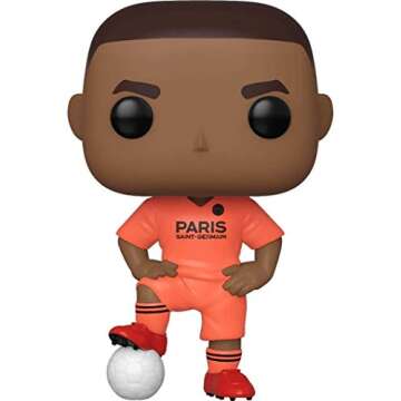 Kylian Mbappe PSG Orange Jersey Pop Sports Figure With Protector