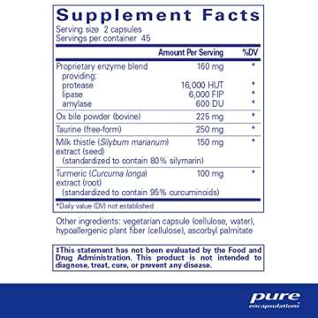 Pure Encapsulations Digestion GB - Digestive Enzyme Supplement - for Gallbladder Support & Gut Healt...