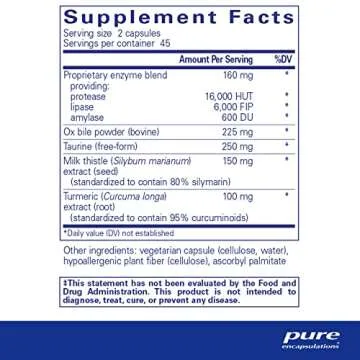 Pure Encapsulations Digestion GB - Digestive Enzyme Supplement - for Gallbladder Support & Gut Healt...