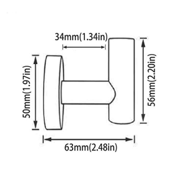 Stylish 2 Pack Single Towel Hooks, Matte Black Durable,