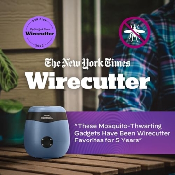 Thermacell Patio Shield E55 Mosquito Repellent E-Series Rechargeable Repeller; 20' Mosquito Protection Zone; Includes 12-Hour Repellent Refill; No Spray, Flame or Scent; Bug Spray Alternative