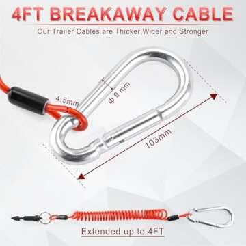 JUSTTOP Breakaway Trailer Cable for Safe Towing