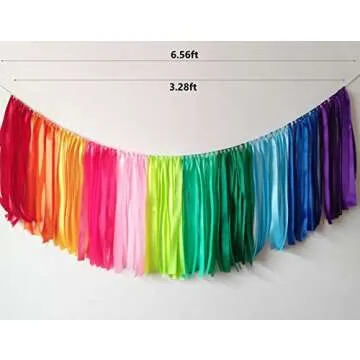 Kingsnow Rainbow Ribbon Garland for Celebrations and Home Decor
