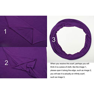 Corciova Purple Soft Infinity Scarf - Lightweight Versatile Wrap