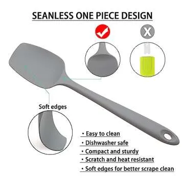 Tongjude Silicone Spatula Set - Heat Resistant, Eco-Friendly Kitchen Tools