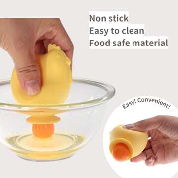 Seki Japan Silicone Egg Separator Egg Yolk and White Chicken Legs Swallow Release Kitchen Egg Gaget