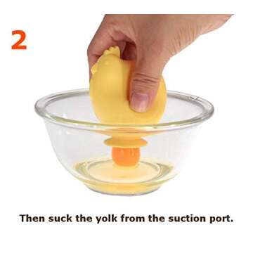 Seki Japan Silicone Egg Separator Egg Yolk and White Chicken Legs Swallow Release Kitchen Egg Gaget