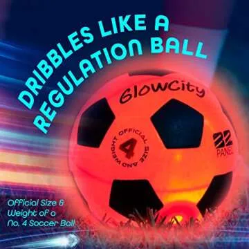 GlowCity Glow in The Dark Soccer Ball for Indoor/Outdoor Fun
