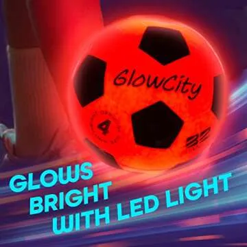 GlowCity Glow in The Dark Soccer Ball for Indoor/Outdoor Fun