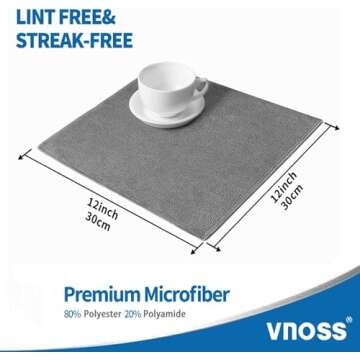 Vnoss Microfiber Cleaning Cloth, 12 Pack Premium Towels for Cars & Household