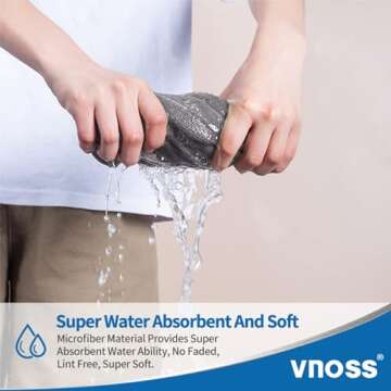 Vnoss Microfiber Cleaning Cloths - 12 Pack for Home & Car
