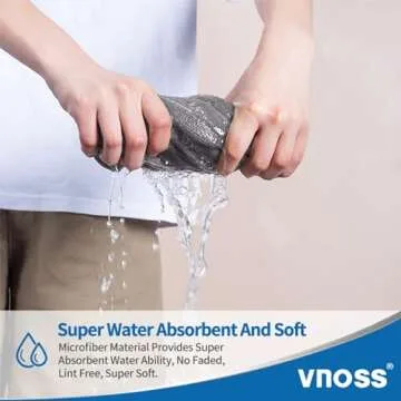 Vnoss Microfiber Cleaning Cloths - 12 Pack for Home & Car
