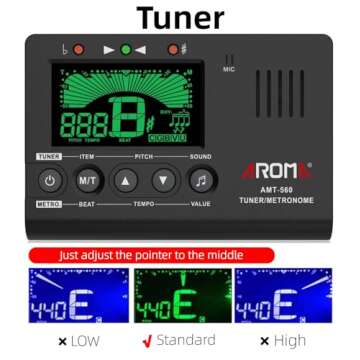 Ulumac Aroma 3 in 1 Metronome Tuner for All Instruments - Guitar, Bass, Violin, Ukulele, Trumpet, Cl...