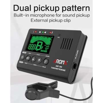 Ulumac Aroma 3 in 1 Metronome Tuner for All Instruments - Guitar, Bass, Violin, Ukulele, Trumpet, Clarinet, Flute, Chromatic - Accurate Digital Tuner, Metronome, Tone Generator, Easy Operation