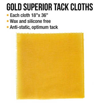 Dura-Gold Pure Gold Tack Cloths Box of 12 for Woodworkers