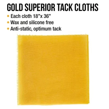 Dura-Gold Pure Gold Tack Cloths Box of 12 for Woodworkers