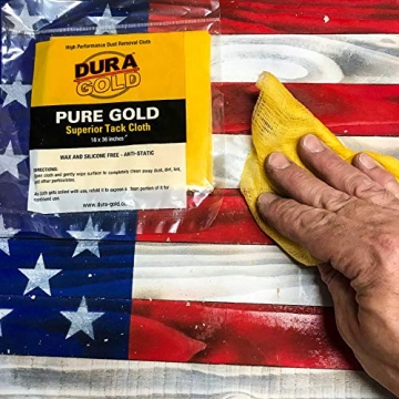 Dura-Gold Pure Gold Tack Cloths Box of 12 for Woodworkers