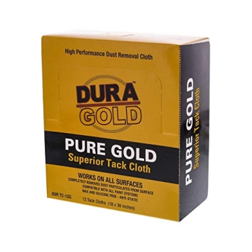Dura-Gold Pure Gold Tack Cloths Box of 12 for Woodworkers