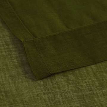 DWCN Olive Green Sheer Curtains Semi Transparent Voile Rod Pocket Curtains for Bedroom and Living Room, 42 x 84 inches Long, Set of 2 Panels