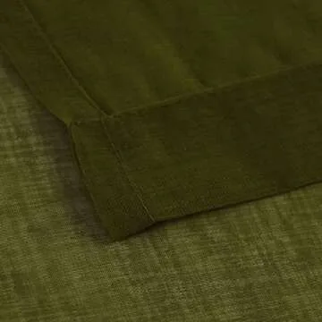 DWCN Olive Green Sheer Curtains Semi Transparent Voile Rod Pocket Curtains for Bedroom and Living Room, 42 x 84 inches Long, Set of 2 Panels