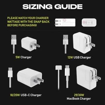 The Snap Back Charger Winder Compatible with Apple 5W Lightning iPhone, and iPad Charger and Adapter for Travel and Cable Management