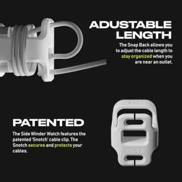 The Snap Back Charger Winder Compatible with Apple 5W Lightning iPhone, and iPad Charger and Adapter for Travel and Cable Management