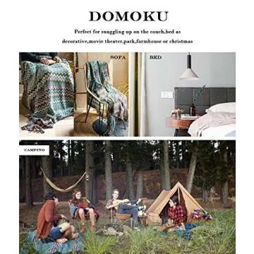 Boho Throw Blankets for Outdoor, Knitted with Tassel , Super Soft Cozy Lightweight Couch Decorative Bohemian afghans Blankets for Bed, Sofa - All Seasons (Blue 50x60 Inch)