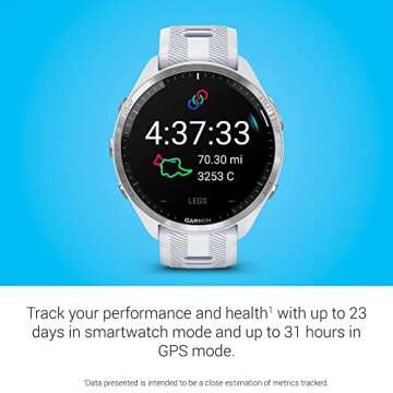 Garmin Forerunner® 965 Running Smartwatch, Colorful AMOLED Display, Training Metrics and Recovery Insights, Whitestone and Powder Gray