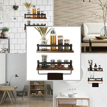 COZIA Floating Shelves Rustic Wood Decor Set of 2