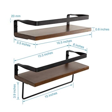 COZIA Floating Shelves Rustic Wood Decor Set of 2