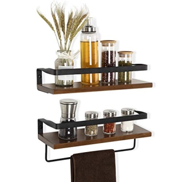 COZIA Floating Shelves Rustic Wood Decor Set of 2